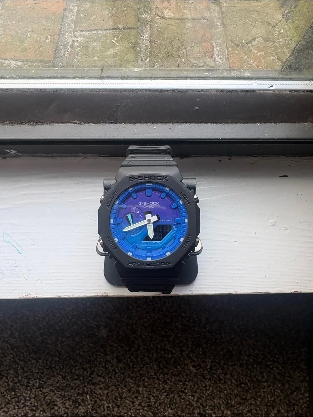 G-Shock Black Watch with Blue Dial